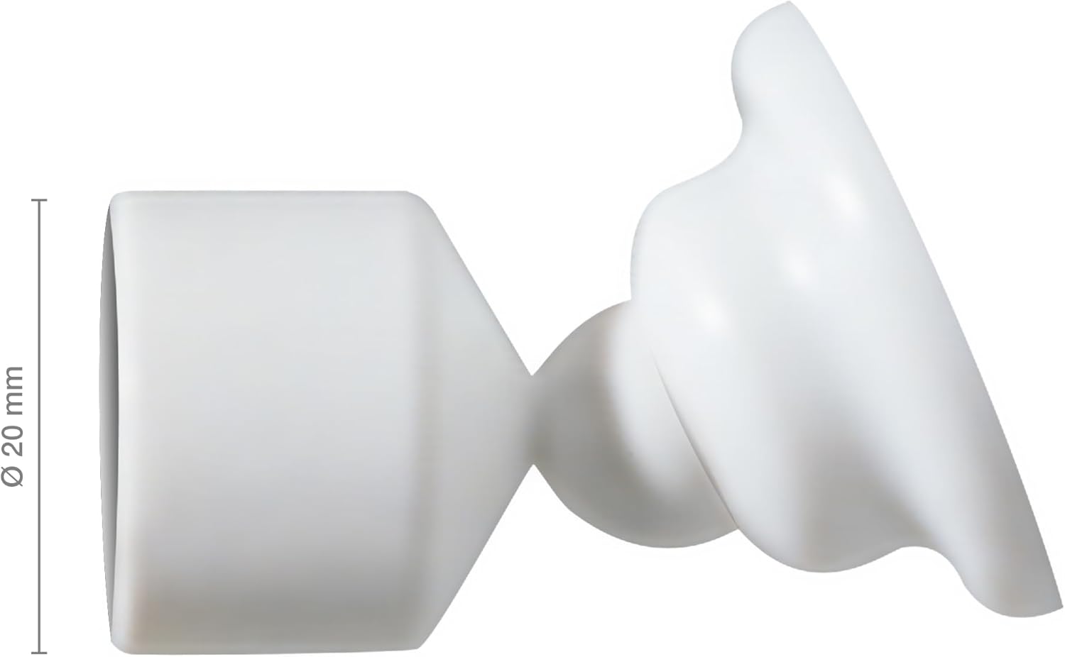 Spirella Wallquick Plastic Shower Curtain Rail Holder Magic Rails on Angled Walls, 20 mm, 1 Bracket, White