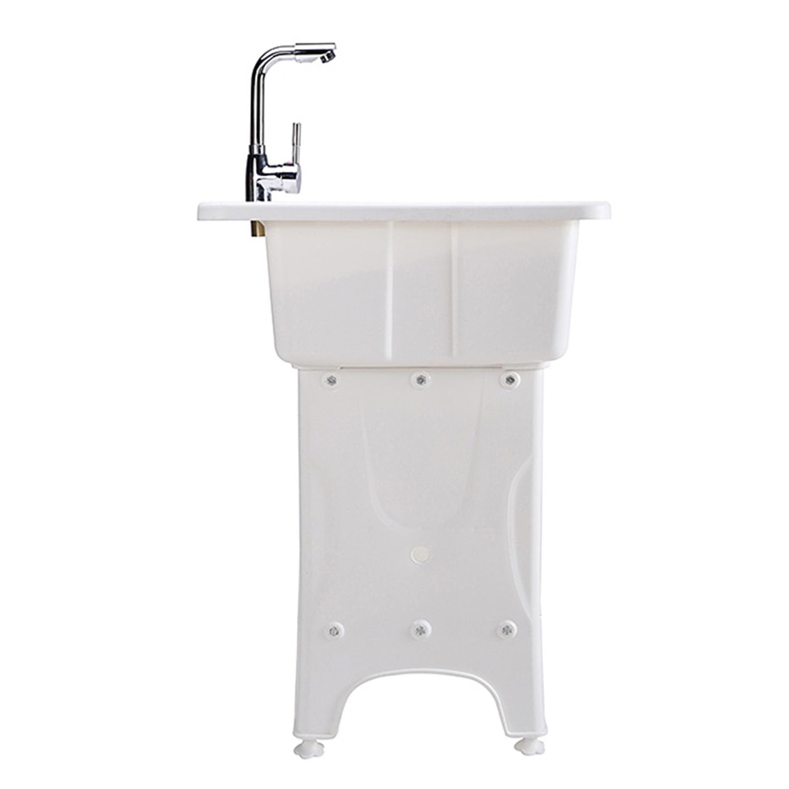 Fregadero para lavandería con Grifo, Fregadero Independiente, Lavabo de plástico para Limpieza, Lavabo Interior y Exterior para Lavar Ropa a Mano, Fregadero para estación de Lavado de Garaje