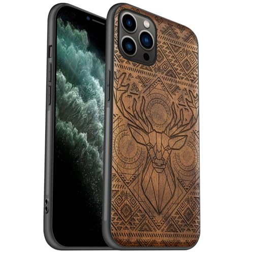 Coque iPhone 11 Pro Max en bois de noyer rigide antichoc
