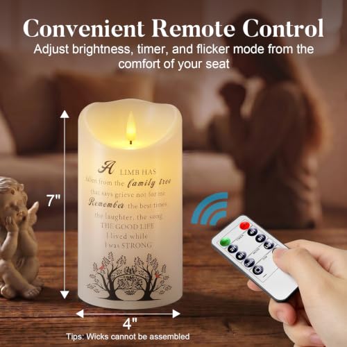 Image of Homemory Memorial Candle Bereavement Sympathy Gifts for Loss of Loved One, Real Wax LED Candle with Remote Memorial Gifts for Loss of Mother Loss of Father in Memory of Loved One Remembrance Gift