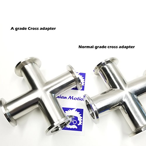 Image of bmotiontech Superior Grade - Cross 4-Ways KF25 Flange Vacuum Adapter, All Ends with KF-25 (NW-25) Flange, Made of Stainless Steel 304, High Vacuum