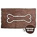 Soggy Doggy Doormat with Bone Design - Ultra Absorbent Microfiber Chenille Wet Dog Mat for Muddy Paws - Non-Slip and Machine Washable (Dark Chocolate/Oatmeal Bone, Extra-Large 36” x 60”)