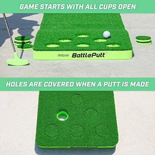 GoSports BattlePutt Golf Putting Game, 2-on-2 Pong Style Play with 11 ft Putting Green, 2 Putters and 2 Golf Balls4