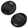 77mm Lens Cap Bundle, 3 Pack Universal Snap on Front Centre Pinch Lens Cover Set with Microfiber Lens Cleaning Cloth for Canon Nikon Sony Olympus DSLR Camera + Camera Lens Cleaning Pen