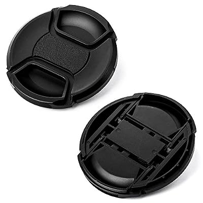 77mm Lens Cap Bundle, 3 Pack Universal Snap on Front Centre Pinch Lens Cover Set with Microfiber Lens Cleaning Cloth for Canon Nikon Sony Olympus DSLR Camera + Camera Lens Cleaning Pen