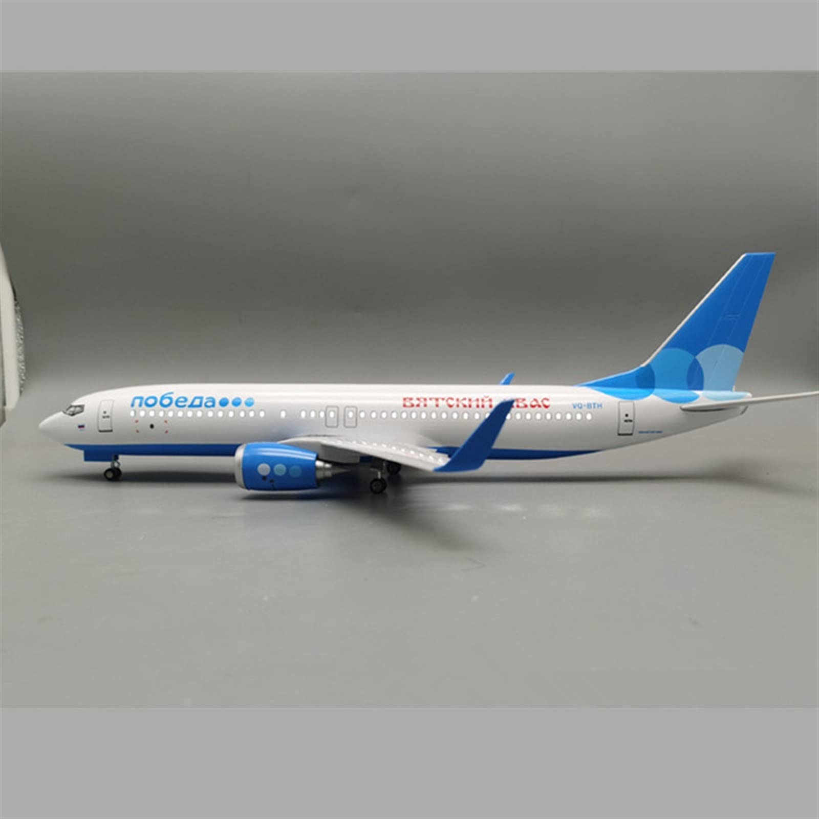 XJBTBA 47cm Model w skali 1 85 Rosja Victory Airlines dla Boeinga 737 Samolot linii lotniczych Odlew z żywicy Samolot Miniaturowy zestaw hobbystyczny (bez światła)