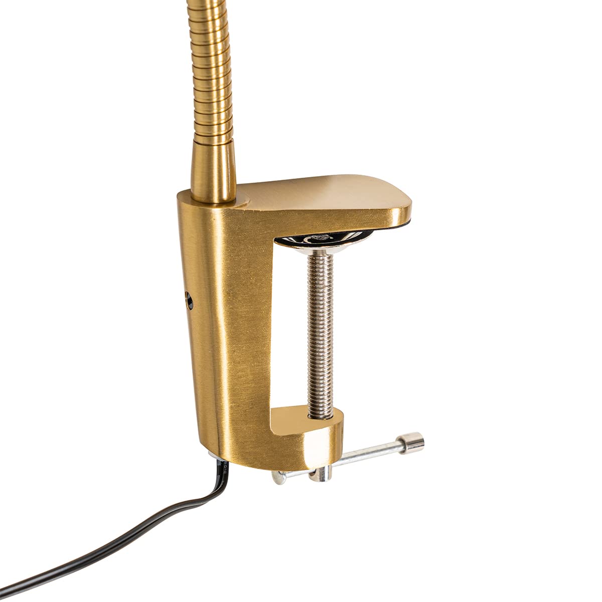 Qazqa led Modern, Minimalistisch Klemmleuchte - Lionard - Gold, inkl. 6.5W integrierter LED, 2700K, warmweiß, dimmbar, 45.5cm,
