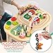 Weilim Activity Table for 1 Year Old, Baby Wooden Sensory Table with Bead Maze Shape Sorter Train Track for Toddler, Farm Montessori Toy Activity Center Educational Learning Toys for Kids 12+ Months