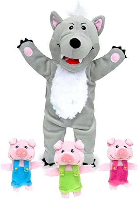 Big Bad Wolf & 3 Little Pigs Tellatale Hand Puppet