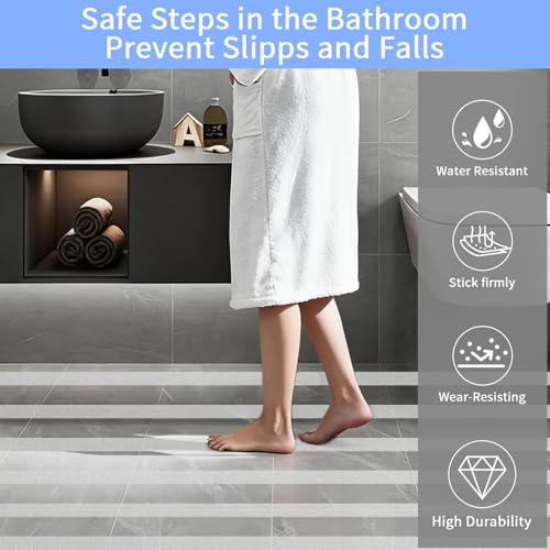 Image of Clear Anti Slip Tape for Stairs & Bathtubs, 1 inch x35FT Non-Skid Transparent Grip Tape - Soft PVC Safety Traction for Bare Feet, Pool Decks, Boats, Shower Floors