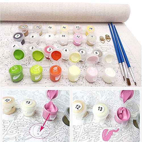 HKLIOPU DIY Malen nach Zahlen für Erwachsene Kinder Anfänger Leinwand Ölgemälde Kit-Bunte Kuh- 11.8x11.8Zoll/30 * 30 cm… – Bild 8