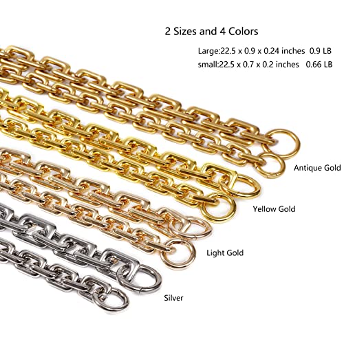 22.5 Inch Gorgeous Heavy Metal Bag Chain Purse Handle Shoulder Strap Replacement (Antique Gold, Small) by Yichain - Image 4