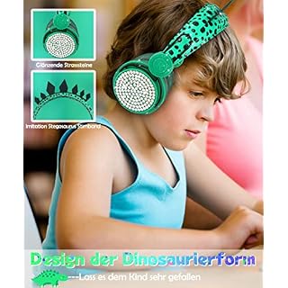 SVYHUOK Casque Dinosaure Bluetooth Audio Enfant avec Oreilles de Chat Casque sans Fil Pliable avec Micro pour Filles… – Image 2