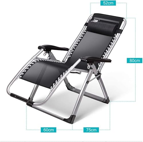 Miniatura 4 de FKSDHDG Home - Silla reclinable plegable para adultos balcón con reposabrazos cama para siesta sofá perezoso multifuncional portátil silla trasera