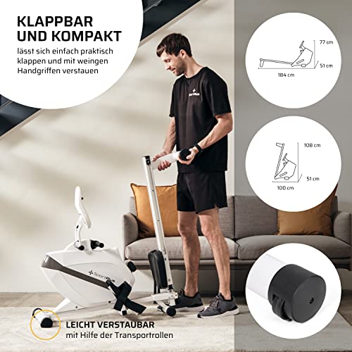 SportPlus | Rudergerät für zuhause| Designed in Germany, klappbar, leises Magnetbremssystem, 8 Widerstandsstufen… – Bild 5