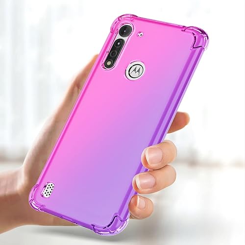 Miniatura 5 de Funda para Moto G8 Power Lite, Motorola G8 Power Lite XT2055-2 Linda Funda, Gradient Slim Anti Scratch TPU Funda protectora a prueba de golpes para