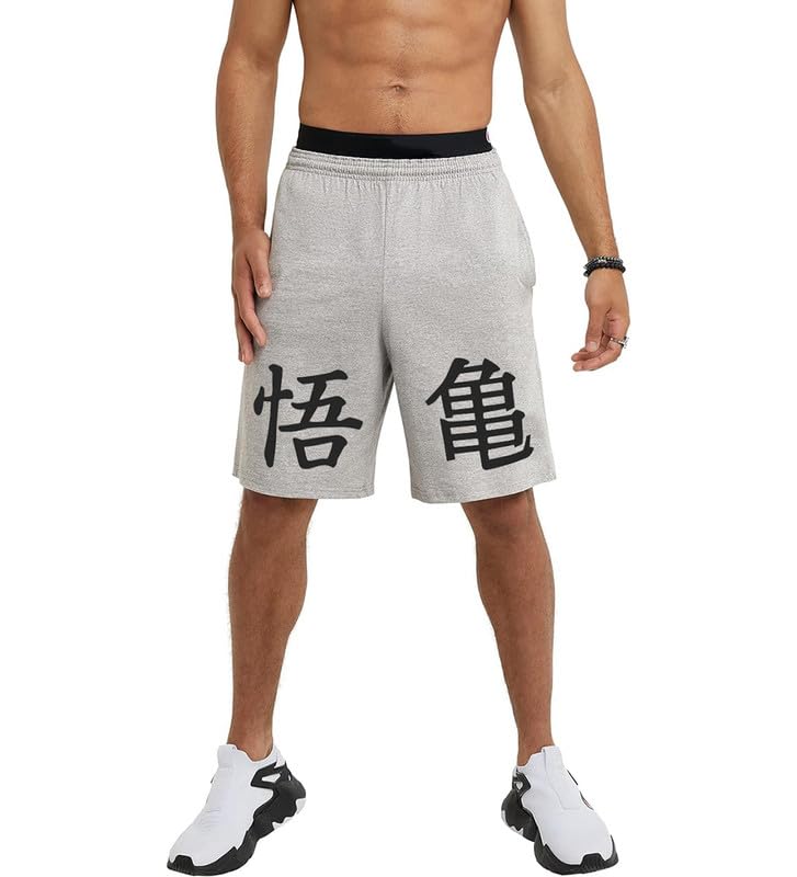 hotfitsMen's Casual Cotton All Season Graphic Regular Shorts, Workout Shorts, Elastic Waist Running Shorts with Pockets