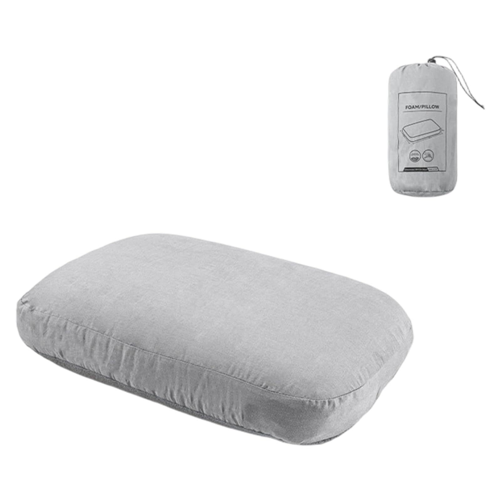 Oreiller de camping léger pliable en mousse à mémoire de forme compressible à taille minimale avec sac de rangement pour sacs à dos et valises, oreiller d'extérieur