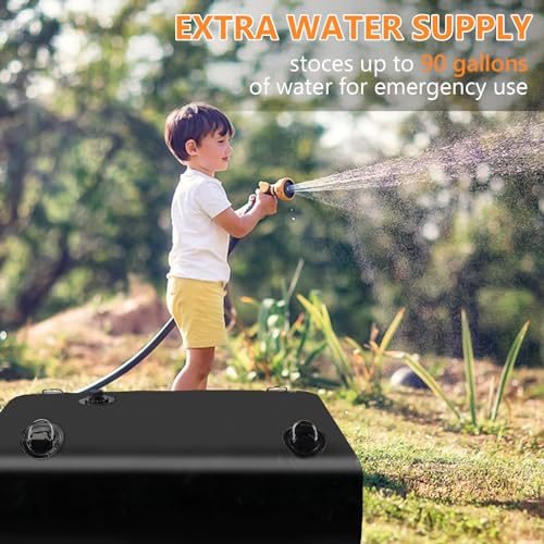 Image of Water Tank, Water Storage Bladder, Portable Water Tank, Water Bladder Tank, Large Water Storage, Water Storage Containers for Camping, Garden, Emergency Water Storage Black