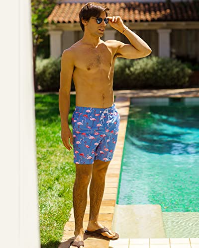 Maamgic Mens Quick Dry Flamingo Swim Trunks With Mesh Lining Swimwear Bathing Suits,New-Gma826-Flamingo,L #TOP2