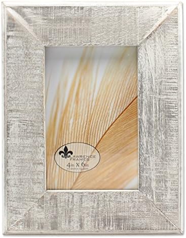 Lawrence Frames 4x6 Distressed Gray Wood with White Wash Picture Frame