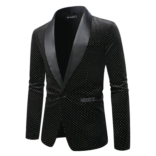 Esmoquin de lentejuelas slim fit americana plata con purpurina de moda