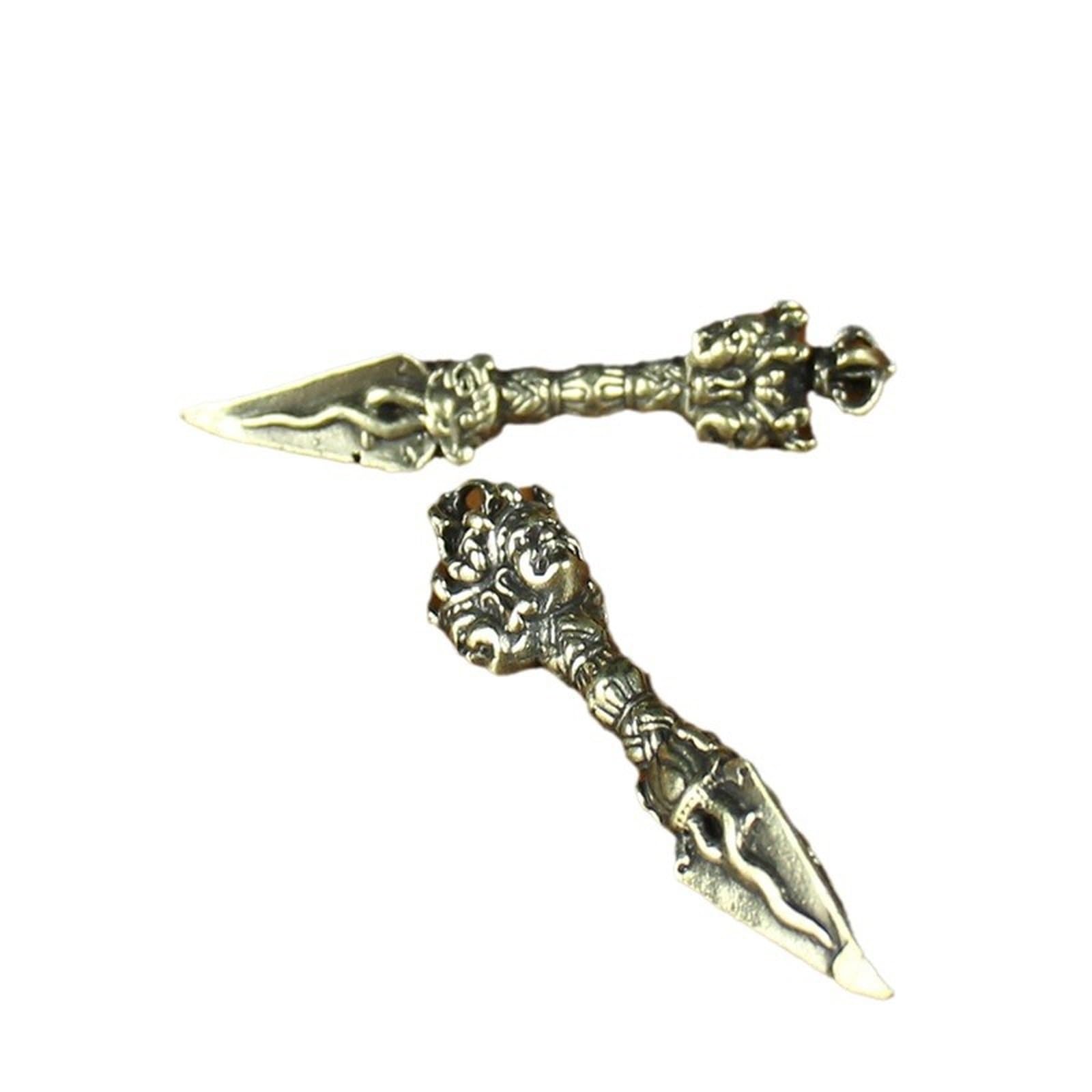 NBKLSWSUI Handmade Brass Vajra Pendant Sculpture For Men's Office Desk&man Cave Vintage Decor Unique Feng Shui