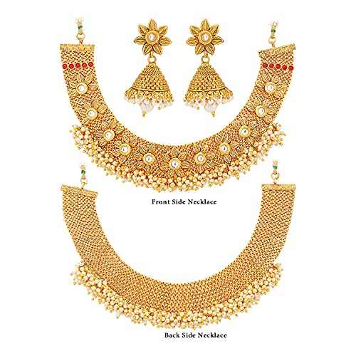 Floral Design Necklace Set (N71908GLDPGA092017SK)