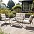 LAUSAINT HOME 4-Piece Patio Conversation Set, Comfortable Oversized Outdoor Furniture Set with Soft Cushion and Storage Metal Coffee Table for Backyard, Porch, Garden and Poolside, Beige