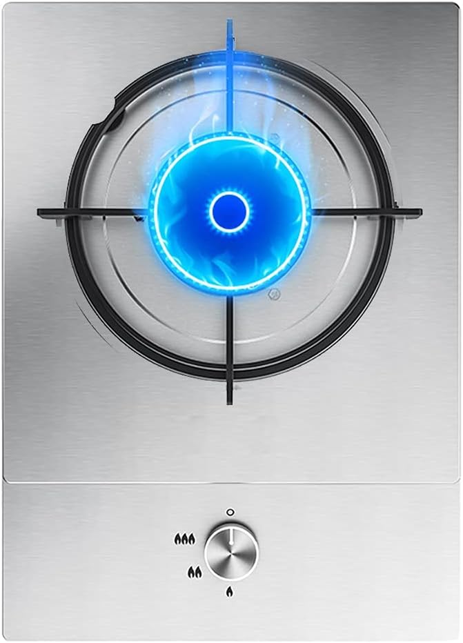 Burners Gas Hob Built-in Gas Hob，Black Tempered Glass Gas Cooktop,5.0KW Cast Iron Portable Cooktop,Easy To Clean,Compatible With All Cookware(Lpg)