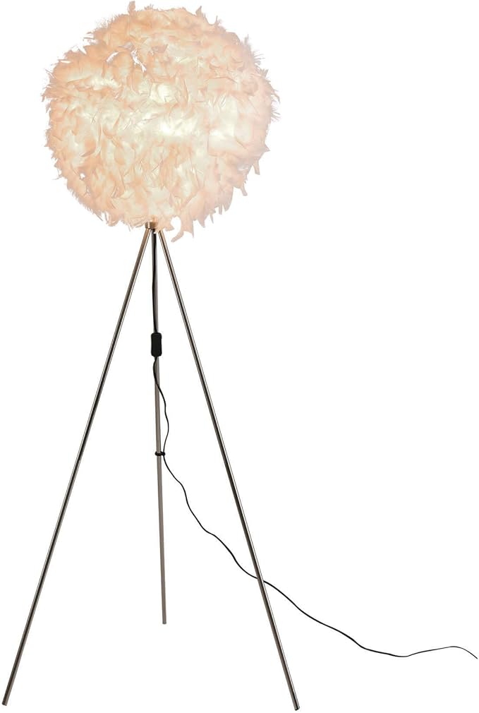 M2 OUTLET M2 OUTLET Floor lamp with feathers - Ø40CM, White: Floor lamp with duck feather