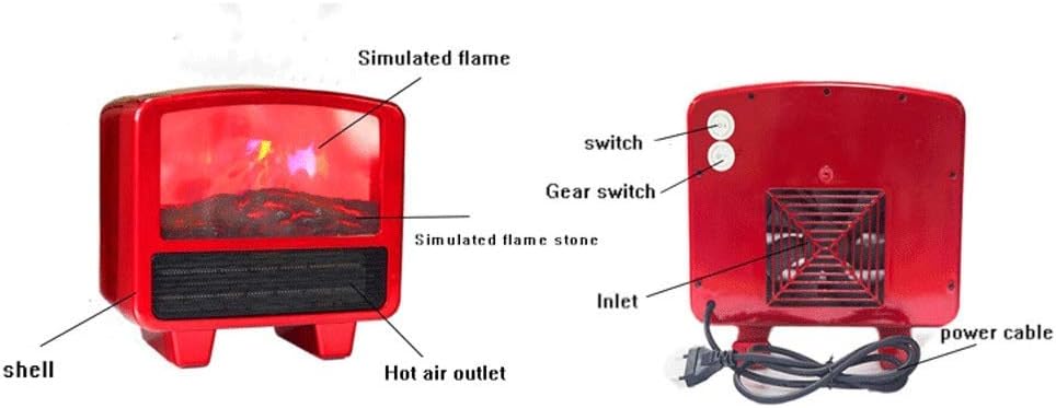 Electric Fireplace,Electric Fireplace Heater,Portable Electric Stove Heater with Realistic Log Fire Flame Effect,Electric Stove Fire Mini 900W e