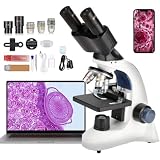 Binocular Microscope Camera Adults Kids - 40X-1000X Binocular Microscope for Kids Adults Students wi