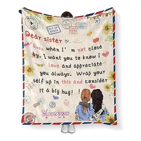 Sisters Gifts from Sister, Sister Blanket from Sister,Sister Birthday Gifts from Sister，Sister Gifts, Best Birthday Gifts for Sister，Birthday Gift for Sister from Sister Throw Blankets 50"x60" Cover