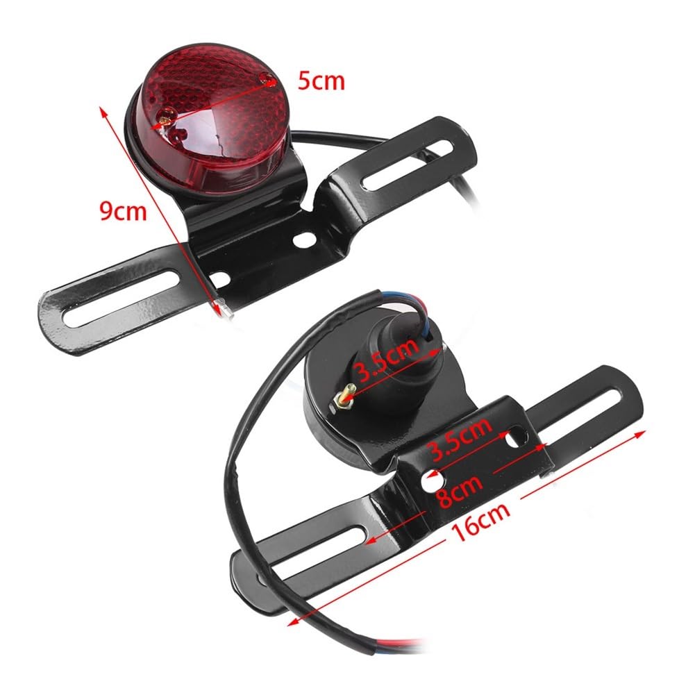Luce di Stop Posteriore Universale per Moto con Supporto per Targa Stop Luci Freno