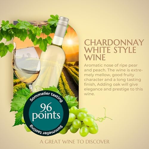 BestwineAmerica Miracle Grape Extraction – White Style Wine – 0.5 U.S. gal Kit Makes 6 U.S. gal of Wine - Chardonnay (chardonnay)