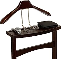 Vista 2 de Proman Products Ashton Valet VL36006 - Soporte para traje con bandeja superior, colgador de contorno, barra de pantalones y zapatero, 17 pulgadas