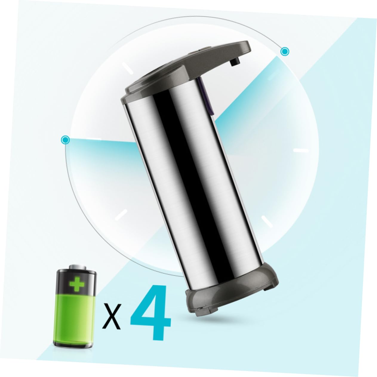 Cabilock Dispensador De Jabón Automático Sensor De Acero Inoxidable Dispensador De Jabón Sin Contacto para Cocina Baño para Uso Doméstico y Comercial