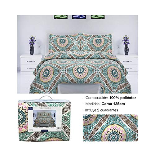 Comercial Candela Colcha Primavera y Verano Mandala Verde para Cama de (135)