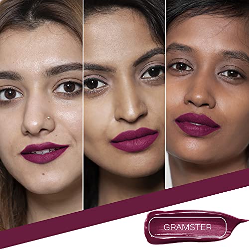 Image of Faces Canada No Transfer Matte Liquid Lip Color, Mask Proof, Transfer Proof, Lasts all day, Enriched with Chamomile Oil, Highly pigmented, One Stroke Color, Pink Lip Color, Gramster 3.5 ml (Pack of 2)
