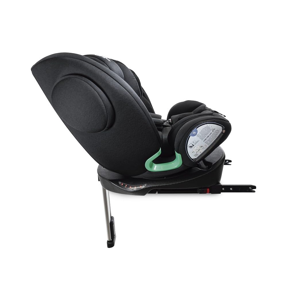 Interbaby Silla Coche Bebé PAX i-Size ISOFIX 360° Grupo 0+1+2+3 (Negro) | Silla auto giratoria 360 reclinable 40-150 cm, reductor recién nacido, protección lateral SPS, pata de apoyo