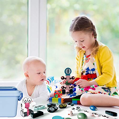 Magnetic Robots For Kids, 35Pcs Magnetic Blocks Set With Storage Box, Stacking Robots Toy Stem Educational Playset For Boys And Girls Ages 3 4 5 6 #TOP6