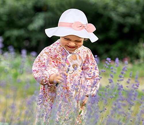 Baby Girl Sun Hat With Upf 50+ Outdoor Adjustable Beach Hat With Wide Brim Bucket Hats (0-6 Months, 1Pcs-White Pink, 0_Month) #TOP4