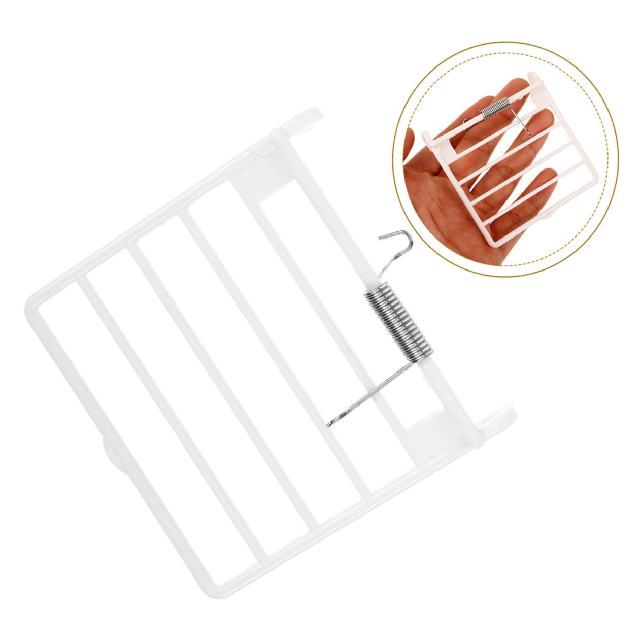 Abaodam Set 5 Unitá Porta per Gabbia Uccelli in Plastico Bianco con Molla, Facile da Installare, Resistente e Stabile, Accessorio per Gabbie da Uccelli