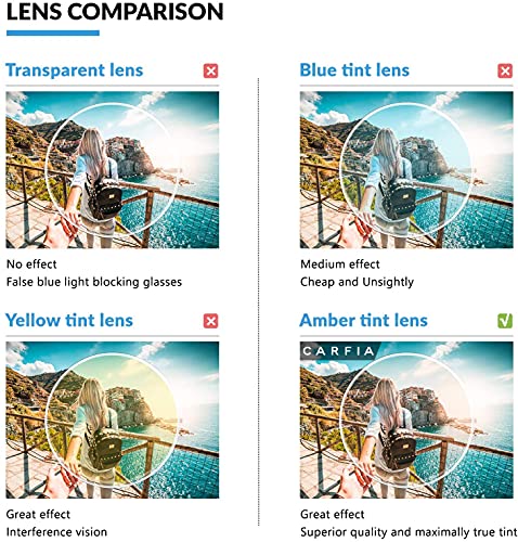 Image of CARFIA Acetate Round Blue Light Blocking Glasses for Women Anti Eye Eyestrain Computer Gaming Glasses CA5373NF