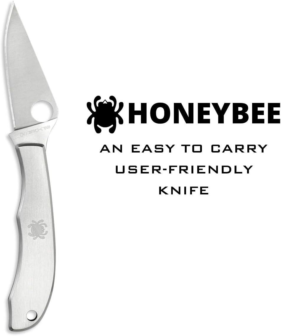 Spyderco Honeybee Non-Locking Knife with 1.60" 3CR Steel Blade and Durable Stainless Steel Handle - PlainEdge - C137P