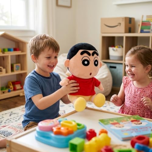 Image of Cute Shinchan Soft Toy Plush Doll - Super Soft Anime Cartoon Character Stuffed Toy for Kids & Babies, Hugging Pillow Cuddly Toy, Birthday Gift, Home Decor Soft Toy 30cm