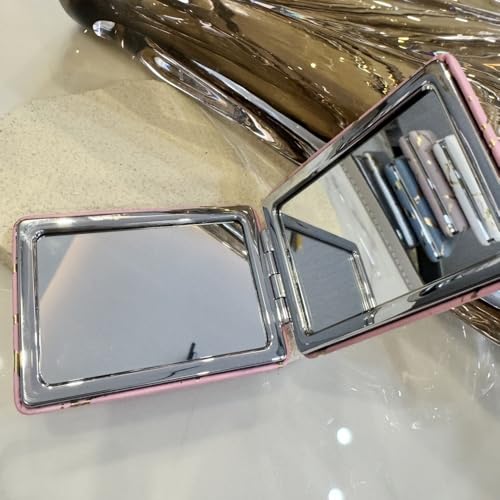 Espejo de Maquillaje portátil doble faz plegable miniatura 2