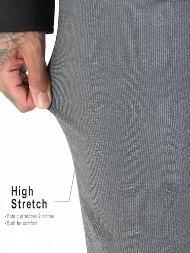 Image of Mc Henry Men's Techno Flex 2inch- Waist Expandable Wrinkle Free Stretchable Striped Slim Fit Elite and Luxurious Formal Trousers for Men