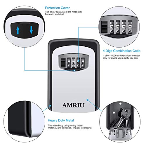 AMRIU Combination Key Lock Box More Convenient Key Box Best Outdoor